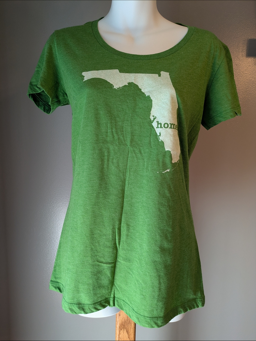 Green Florida Home Graphic Fitted Tee - State Silhouette